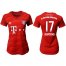 Womens Bayern Munchen #17 Boateng Home Soccer Club Jersey