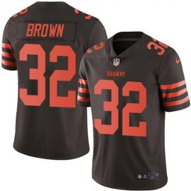 Nike Cleveland Browns #32 Jim Brown Brown Mens Stitched NFL Limited Rush Jersey