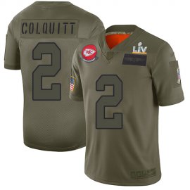 Nike Kansas City Chiefs #2 Dustin Colquitt Camo Mens Super Bowl LV Bound Stitched NFL Limited 2019 Salute To Service Jersey