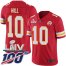 Nike Kansas City Chiefs #10 Tyreek Hill Red Super Bowl LIV 2020 Team Color Mens Stitched NFL 100th Season Vapor Untouchable Limited Jersey