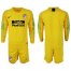 Atletico Madrid Blank Yellow Goalkeeper Long Sleeves Soccer Club Jersey