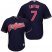 Cleveland Indians #7 Kenny Lofton Navy Blue Alternate Stitched Youth MLB Jersey