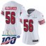 Nike San Francisco 49ers #56 Kwon Alexander White Super Bowl LIV 2020 Rush Womens Stitched NFL Limited 100th Season Jersey
