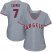 Los Angeles Angels #7 Zack Cozart Grey Road Womens Stitched MLB Jersey