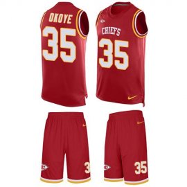 Nike Kansas City Chiefs #35 Christian Okoye Red Team Color Mens Stitched NFL Limited Tank Top Suit Jersey