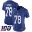 Nike New York Giants #78 Andrew Thomas Royal Blue Team Color Womens Stitched NFL 100th Season Vapor Untouchable Limited Jersey