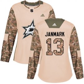 Adidas Dallas Stars #13 Mattias Janmark Camo Authentic 2017 Veterans Day Womens Stitched NHL Jersey