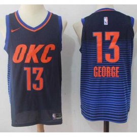 Nike Oklahoma City Thunder #13 Paul George Black Blue Stitched NBA Swingman Jersey