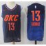 Nike Oklahoma City Thunder #13 Paul George Black Blue Stitched NBA Swingman Jersey