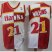 Mens Nike Atlanta Hawks #21 Dominique Wilkins Split Fashion Red White Stitched Basketball Jersey