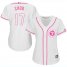 Texas Rangers #17 Shin-Soo Choo White/Pink Fashion Womens Stitched MLB Jersey