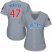 Chicago Cubs #47 Miguel Montero Grey Road Womens Stitched MLB Jersey