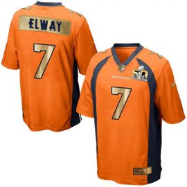 Nike Denver Broncos #7 John Elway Orange Team Color Mens Stitched NFL Game Super Bowl 50 Collection Jersey