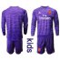 Arsenal Blank Purple Long Sleeves Kid Soccer Club Jersey