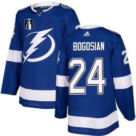 Adidas Tampa Bay Lightning #24 Zach Bogosian Blue 2022 Stanley Cup Final Patch Home Authentic Stitched NHL Jersey Mens