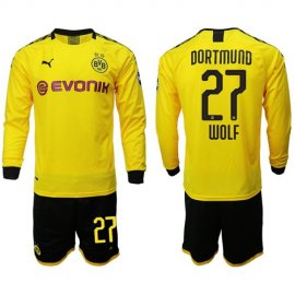 Dortmund #27 Wolf Home Long Sleeves Soccer Club Jersey