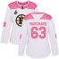 Adidas Boston Bruins #63 Brad Marchand White/Pink Authentic Fashion Stanley Cup Final Bound Womens Stitched NHL Jersey