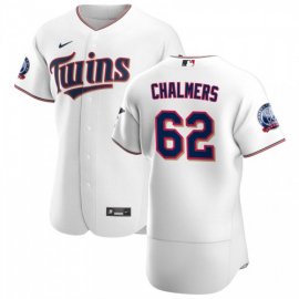 Minnesota Twins #62 Dakota Chalmers Mens Nike White Home 2020 60th Season Authentic Team MLB Jersey