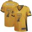 Nike New Orleans Saints #7 Morten Andersen Gold Womens Stitched NFL Elite Drift Fashion Jersey