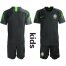 Brazil Blank Black Goalkeeper Kid Soccer Country Jersey