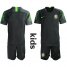 Brazil Blank Black Goalkeeper Kid Soccer Country Jersey