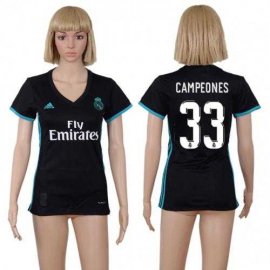 Womens Real Madrid #33 Campeones Away Soccer Club Jersey