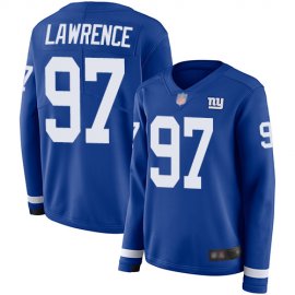 Nike New York Giants #97 Dexter Lawrence Royal Blue Team Color Womens Stitched NFL Limited Therma Long Sleeve Jersey