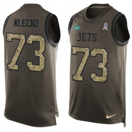 Nike New York Jets #73 Joe Klecko Green Mens Stitched NFL Limited Salute To Service Tank Top Jersey