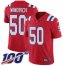 Nike New England Patriots #50 Chase Winovich Red Alternate Youth Stitched NFL 100th Season Vapor Untouchable Limited Jersey