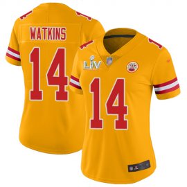 Nike Kansas City Chiefs #14 Sammy Watkins Gold Womens Super Bowl LV Bound Stitched NFL Limited Inverted Legend Jersey
