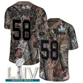 Nike San Francisco 49ers #58 Weston Richburg Camo Super Bowl LIV 2020 Youth Stitched NFL Limited Rush Realtree Jersey