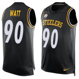 Nike Pittsburgh Steelers #90 T. J. Watt Black Team Color Mens Stitched NFL Limited Tank Top Jersey