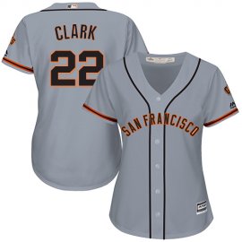 San Francisco Giants #22 Will Clark Grey Road Womens Stitched MLB Jersey