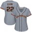 San Francisco Giants #22 Will Clark Grey Road Womens Stitched MLB Jersey