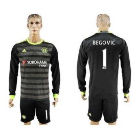 Chelsea #1 Begovic Sec Away Long Sleeves Soccer Club Jersey