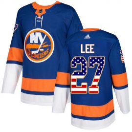 Adidas New York Islanders #27 Anders Lee Royal Blue Home Authentic USA Flag Stitched NHL Jersey