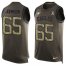 Nike Philadelphia Eagles #65 Lane Johnson Green Mens Stitched NFL Limited Salute To Service Tank Top Jersey