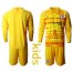 Chelsea Blank Yellow Goalkeeper Long Sleeves Kid Soccer Club Jersey