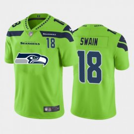 Seattle Seahawks #18 Freddie Swain Green Mens Nike Big Team Logo Player Vapor Limited NFL Jersey