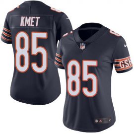 Nike Chicago Bears #85 Cole Kmet Navy Blue Team Color Womens Stitched NFL Vapor Untouchable Limited Jersey