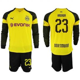 Dortmund #23 Kagawa Home Long Sleeves Soccer Club Jersey