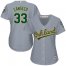 Oakland Athletics #33 Jose Canseco Grey Road Womens Stitched MLB Jersey
