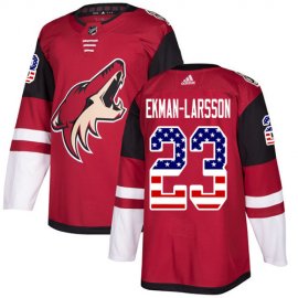Adidas Arizona Coyotes #23 Oliver Ekman-Larsson Maroon Home Authentic USA Flag Stitched NHL Jersey