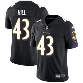 Nike Baltimore Ravens #43 Justice Hill Black Alternate Mens Stitched NFL Vapor Untouchable Limited Jersey