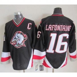 Buffalo Sabres #16 Pat Lafontaine Black CCM Throwback Stitched NHL Jersey