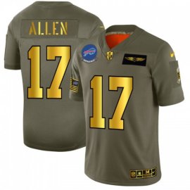 Buffalo Buffalo Bills #17 Josh Allen NFL Mens Nike Olive Gold 2019 Salute to Service Limited Jersey