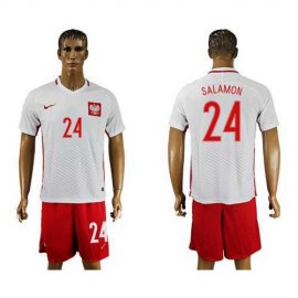 Poland #24 Salamon Home Soccer Country Jersey