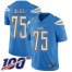 Nike Los Angeles Chargers #75 Bryan Bulaga Electric Blue Alternate Mens Stitched NFL 100th Season Vapor Untouchable Limited Jersey