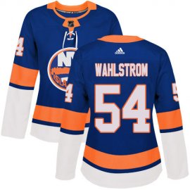 Adidas New York Islanders #54 Oliver Wahlstrom Royal Blue Home Authentic Womens Stitched NHL Jersey