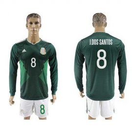 Mexico #8 J.Dos Santos Home Long Sleeves Soccer Country Jersey